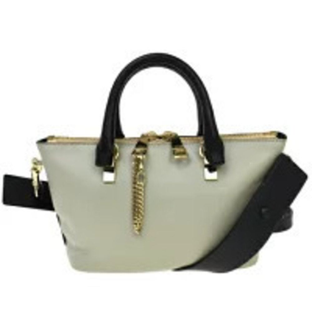 Chloe Baylee Handbag Shoulder Bag Black Gray Leather